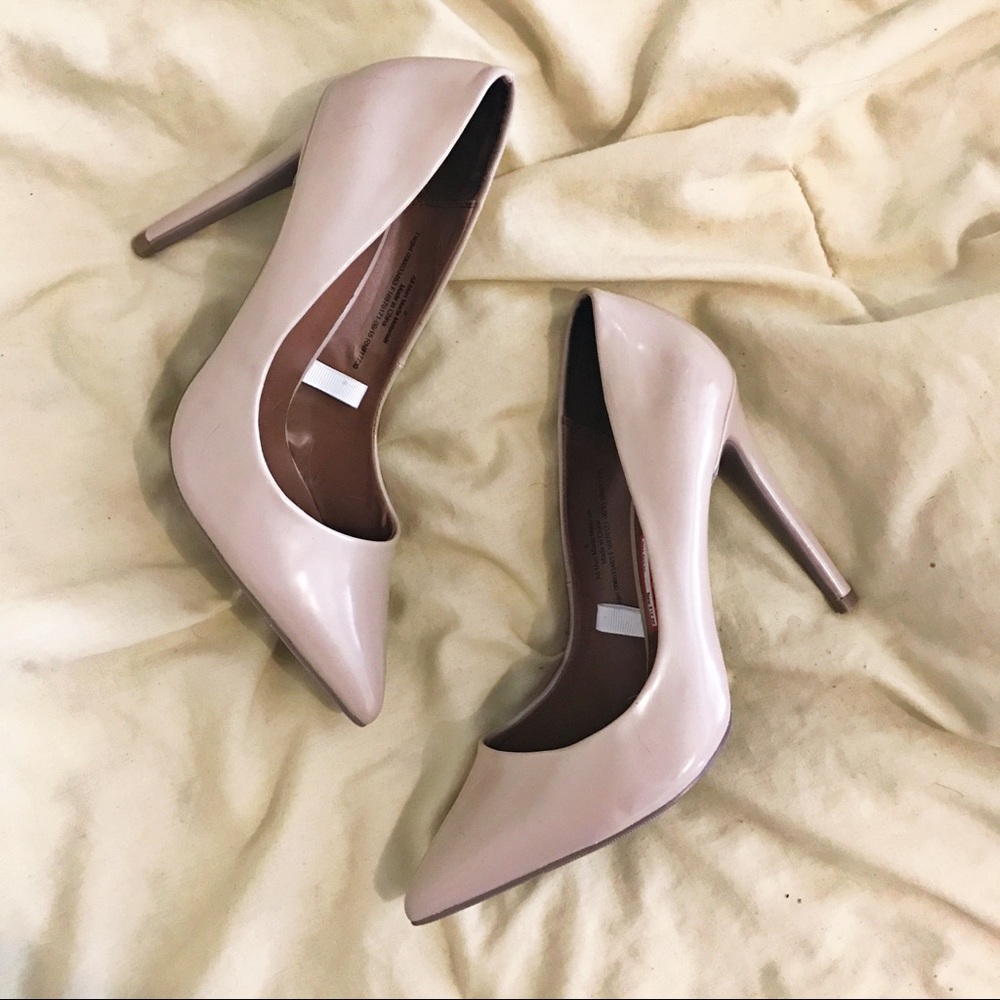 Classic Beige/Nude Patent Leather Stiletto Heels